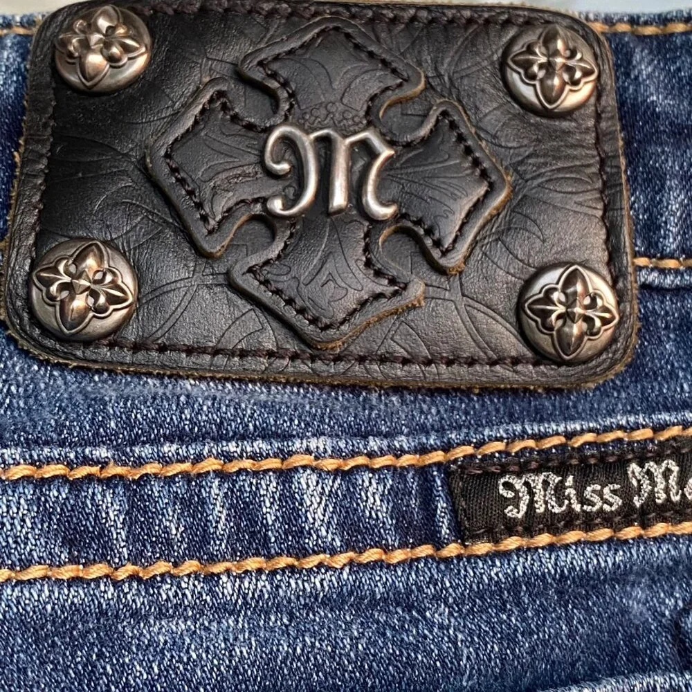 Miss Me JE5014F432 Flare Jeans Distressed Dark 26 - Picture 10 of 16